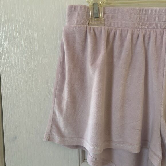 Juicy Couture Womens Sleepwear Shorts SZ Large Velour Y2K Beaded Spellout Pink - Picture 4 of 9